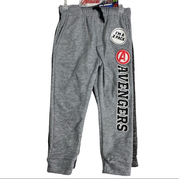 NWT Marvel Avengers 2 Pack Of Boy's Joggers/Sweatpants light Gray & Dark Gray - Picture 5 of 14